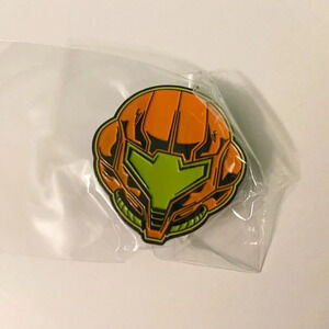 Metroid Samus Aran Enamel Metal Pin  Double Rubber Backing